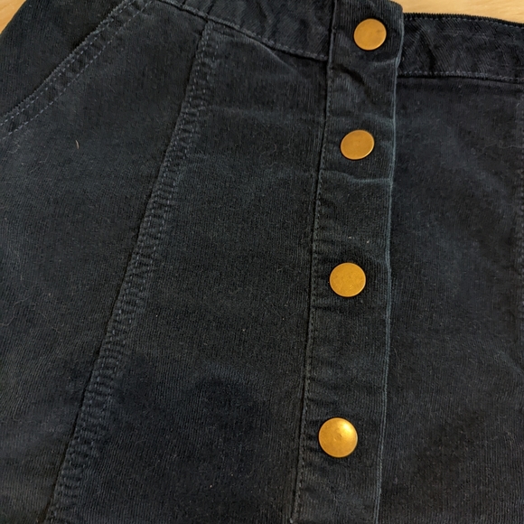 Altar'd State dark teal snap front corduroy mini skirt size xs - Picture 5 of 8